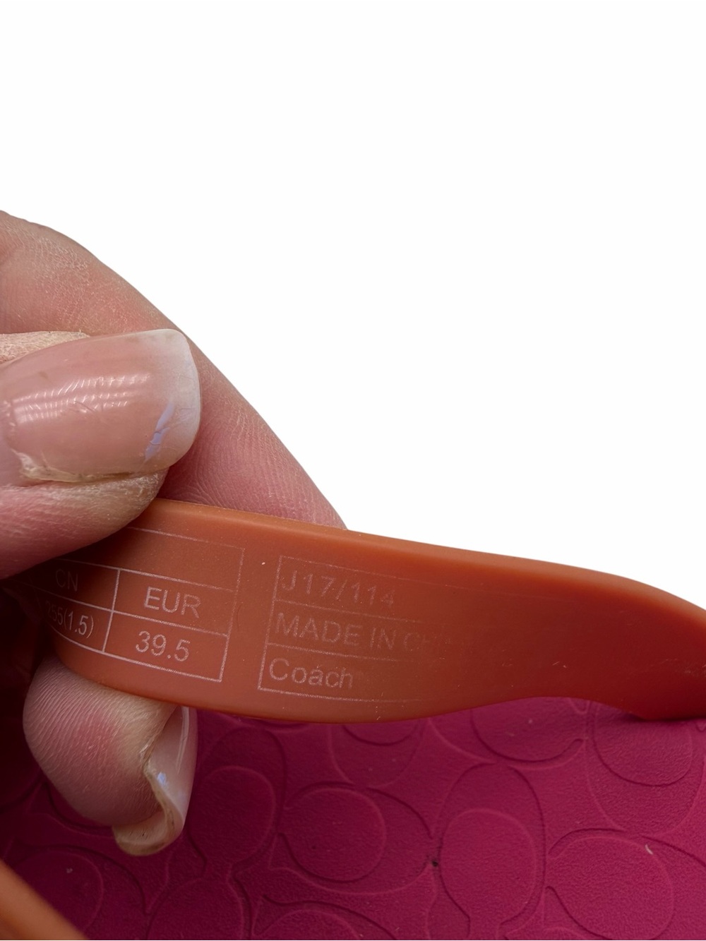 Coach Vintage Pink Rubber Flip Flops Signature Logo Thong Sandals Women’s Size 9 - Picture 7 of 8